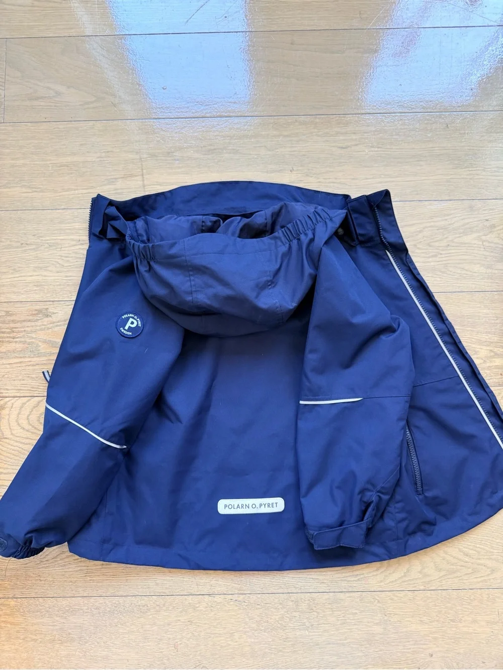 Polarn O Pyret Navy Hooded Wind and Rain Jacket